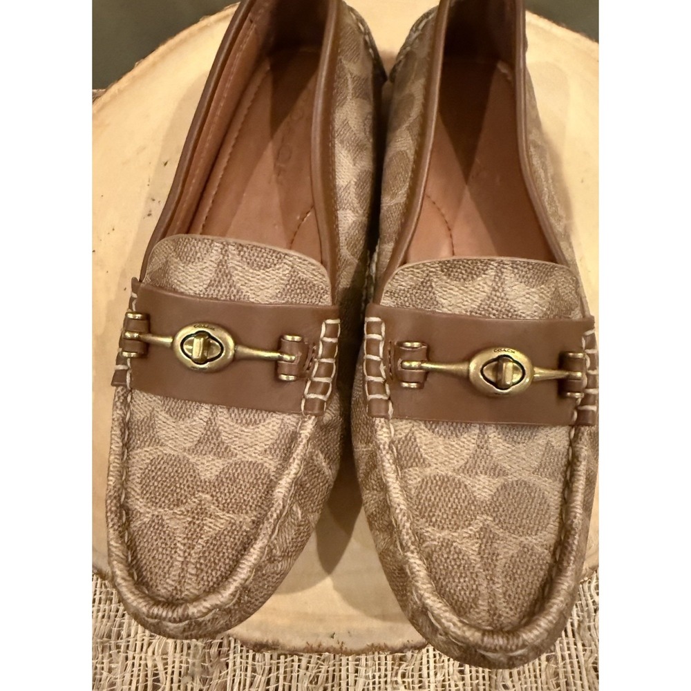 Coach Crosby Turnlock Driver Loafer Moccasin Signature Coated Canvas Women's 7.5 - Picture 8 of 16